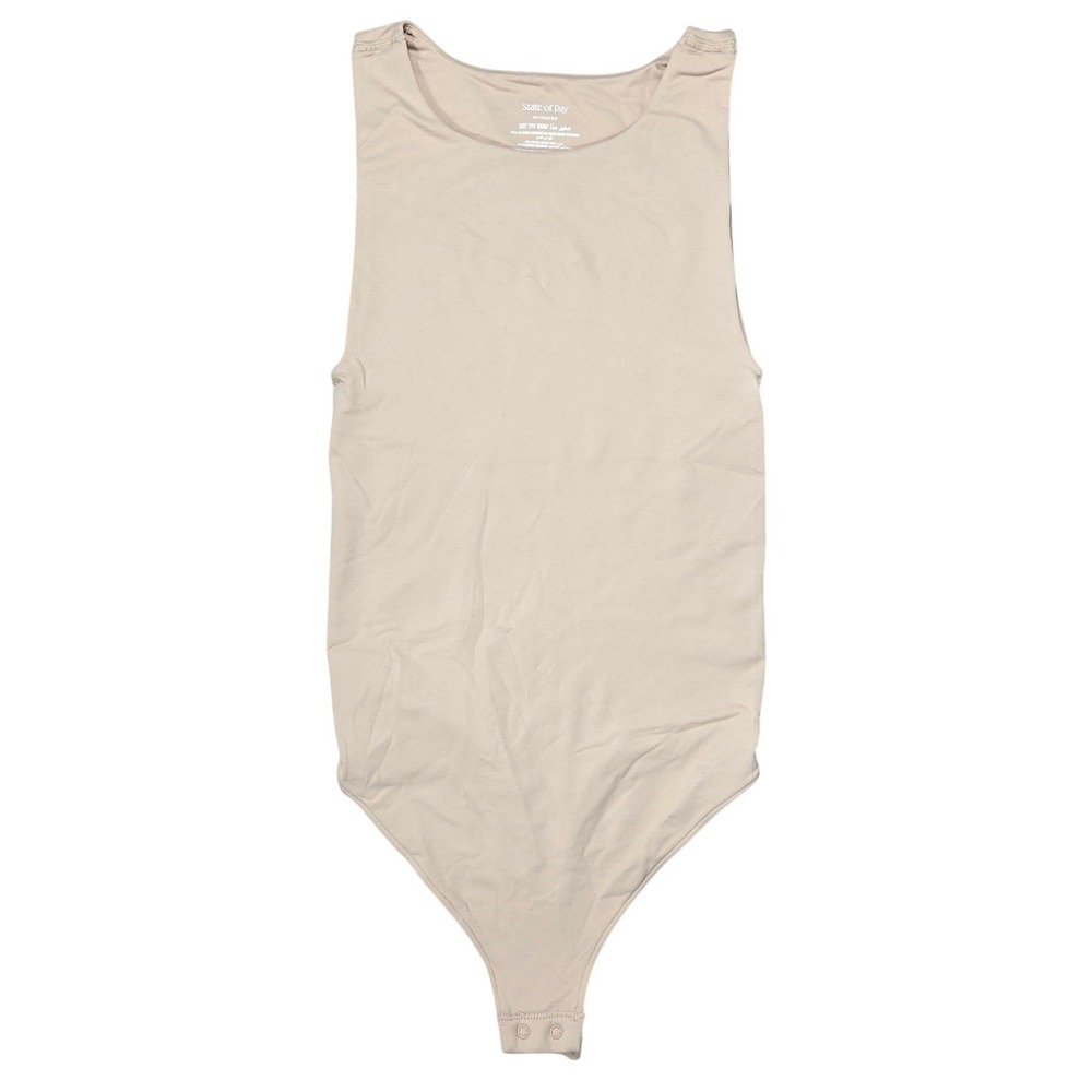 State of Day Intimates Seamless Thong Bodysuit Sleeveless Crew Neck XS 23875